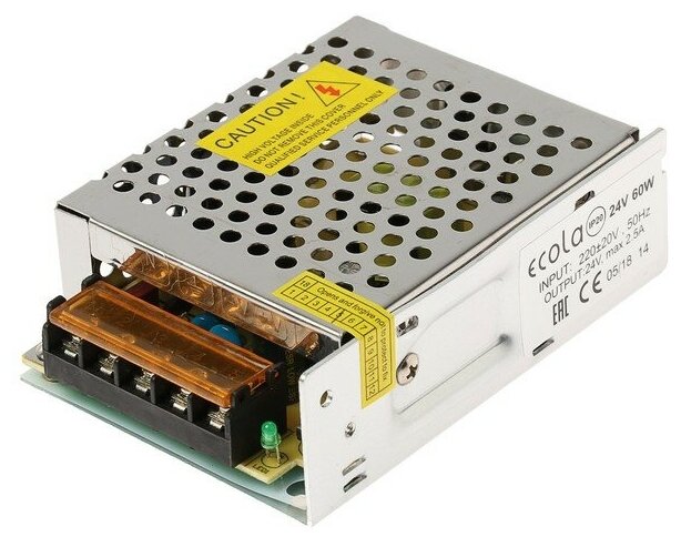 Блок питания для свет.ленты 24V 60W IP20 Ecola Блок питания для свет.ленты 24V 60W IP20 Ecola